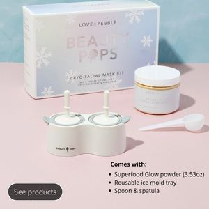 Love & Pebble Beauty Pops Cryo- Facial Mask Kit, Full Size •New Sealed Box